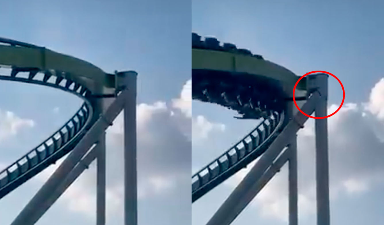 Dad Films Terrifying Video Of Roller Coaster Passengers Zipping