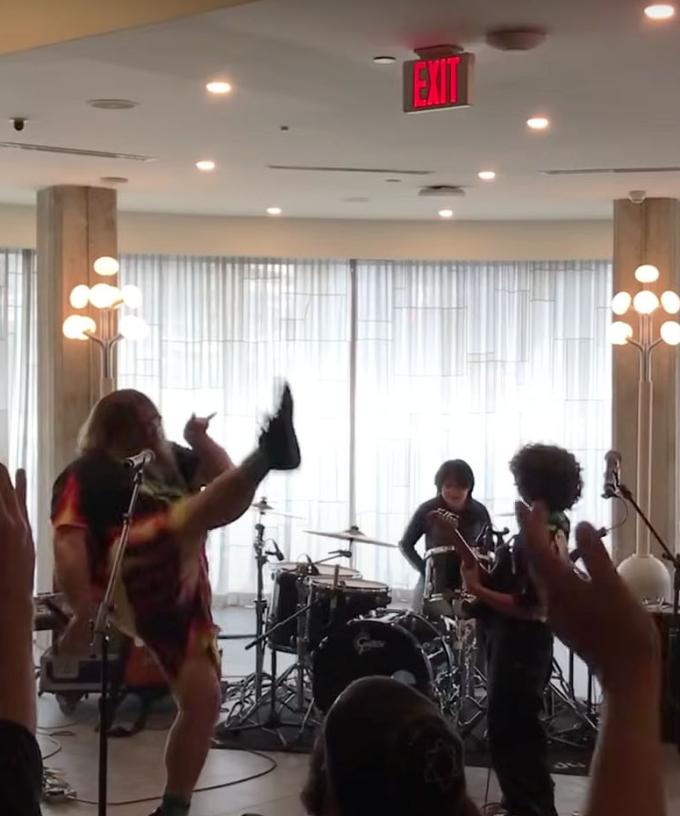 Jack Black and young band cover Mr. Crowley for Mary Morello's 100th  birthday